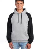 96CR JERZEES - Nublend® Colorblocked Hooded Pullo in Oxford/ black