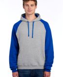 96CR JERZEES - Nublend® Colorblocked Hooded Pullo in Oxford/ royal