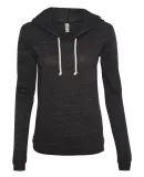 Alternative Apparel 01928E1 Ladies Hooded T-shirt Eco Black