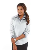 3764 LAT - Ladies' French Terry Quarter-Zip Pullov in White