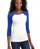 DT228 District® - Juniors 50/50 3/4-Sleeve Raglan Dp Royal/White