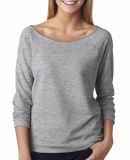 Next Level 6951 Terry Raw-Edge 3/4-Sleeve Raglan  in Heather gray