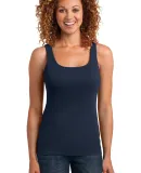 District Made Ladies Mini Rib Racerback Tank New Navy