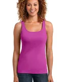 District Made Ladies Mini Rib Racerback Tank Pink Raspberry