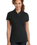 DM425 District Made™ Ladies Stretch Pique Polo Black