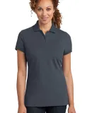 DM425 District Made™ Ladies Stretch Pique Polo Grey Smoke