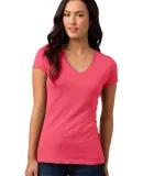 DT4501 District® Juniors Vintage Wash V-Neck Tee Coral