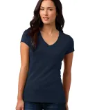 DT4501 District® Juniors Vintage Wash V-Neck Tee New Navy
