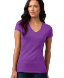 DT4501 District® Juniors Vintage Wash V-Neck Tee Purple Orchid