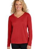 LST353LS Sport-Tek® Ladies Long Sleeve V-Neck Com in Deepred