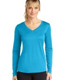 LST353LS Sport-Tek® Ladies Long Sleeve V-Neck Com in Atomic blue