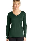 LST353LS Sport-Tek® Ladies Long Sleeve V-Neck Com in Forest green