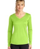 LST353LS Sport-Tek® Ladies Long Sleeve V-Neck Com in Lime shock