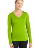 LST353LS Sport-Tek® Ladies Long Sleeve V-Neck Com in Lime shock
