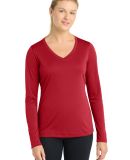 LST353LS Sport-Tek® Ladies Long Sleeve V-Neck Com in True red