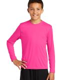 YST350LS Sport-Tek Youth Long Sleeve Competitor Te in Neon pink