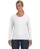 884L Anvil Missy Fit Ringspun Long Sleeve T-Shirt in White