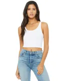 BELLA 6680 Womens Crop Tank Top in White