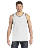 986 Anvil - Lightweight Fashion Tank in White/ hther gry