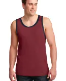 986 Anvil - Lightweight Fashion Tank in Indep red/ navy