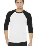 BELLA+CANVAS 3200 Unisex Baseball Tee WHITE/ BLACK