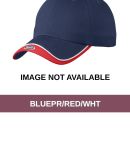 C828 Port Authority® Double Visor Cap Bluepr/Red/Wht