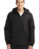 J327 Port Authority® Hooded Charger Jacket in True black