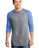 DT162 Young Mens Microburn™ 3/4-Sleeve Raglan Te Dp Ryl/Hth Nkl