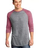 DT162 Young Mens Microburn™ 3/4-Sleeve Raglan Te Sangria/He Nkl