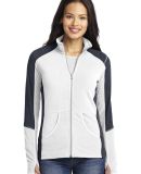 L230 Port Authority® Ladies Colorblock Microfleec in White/bat grey