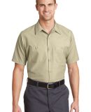 SP24 Red Kap - Short Sleeve Industrial Work Shirt in Light tan