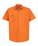SP24 Red Kap - Short Sleeve Industrial Work Shirt in Orange