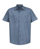 SP24 Red Kap - Short Sleeve Industrial Work Shirt in Postman blue