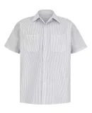 CS20 Red Kap - Short Sleeve Striped Industrial Wor Grey/White