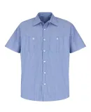 CS20 Red Kap - Short Sleeve Striped Industrial Wor Blue/White