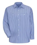 CS10 Red Kap - Long Sleeve Striped Industrial Work Blue/White
