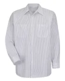 CS10 Red Kap - Long Sleeve Striped Industrial Work Grey/White