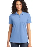 LKP155 Port & Company® Ladies 50/50 Pique Polo Light Blue