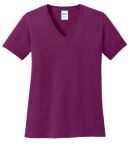 LPC54V Port & Company Ladies 5.4-oz 100% Cotton V  in Raspberry