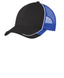 C904 Port Authority® Colorblock Mesh Back Cap in Black/tr royal