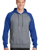 ST267 Sport-Tek® Raglan Colorblock Pullover Hoode Tr Royal/VntHe