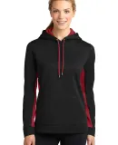 LST235 Sport-Tek® Ladies Sport-Wick® Fleece Colo Blk/Deep Red