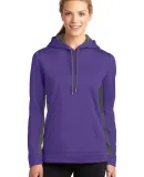 LST235 Sport-Tek® Ladies Sport-Wick® Fleece Colo Purple/D Sm Gy