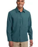 EB604 Eddie Bauer® - Long Sleeve Performance Trav Gulf Teal