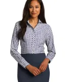 RH75 Red House® Ladies Tricolor Check Non-Iron Sh Navy/Plum