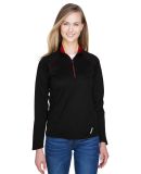 78187 North End Radar Ladies' Half-Zip Performance in Black/ classic red