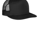 DT624 - District Flat Bill Snapback Trucker Cap Black