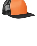 DT624 - District Flat Bill Snapback Trucker Cap Neon Orange