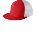 DT624 - District Flat Bill Snapback Trucker Cap New Red