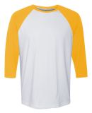 M3229 All Sport Men's Baseball T-Shirt White/ Sport Athletic Gold